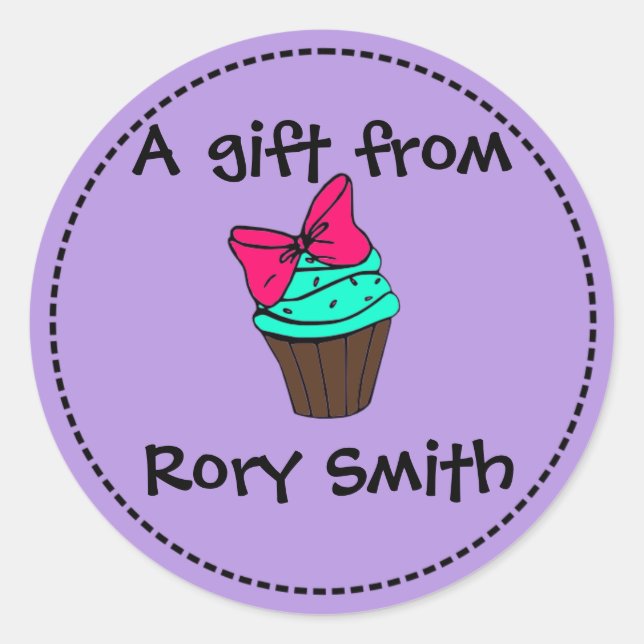 Étiquette cadeau Cupcake (Devant)