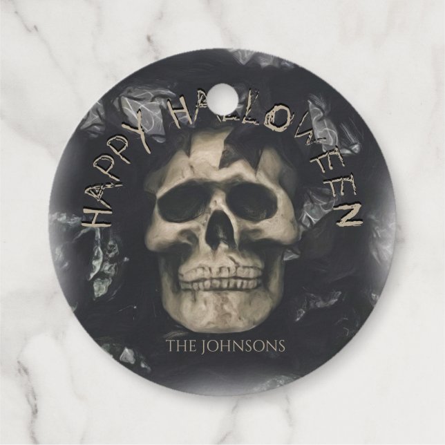 Étiquette-cadeau Custom skull (Dos)