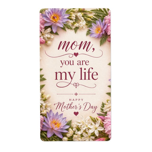 ÉTIQUETTE CADEAU D'AMOUR POUR LA FÊTE DES MÈRES  (Devant)