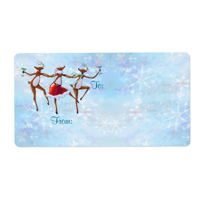 Étiquette CADEAU DANCÉ DANCING REINDEER par SHARON SHARPE (Devant)