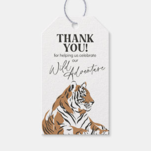 étiquette cadeau d'anniversaire de tigre jungle