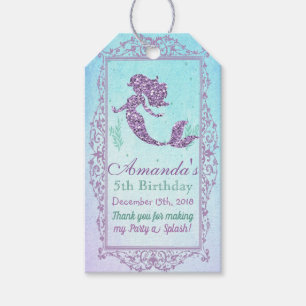 Étiquette cadeau d'anniversaire Mermaid Invitation