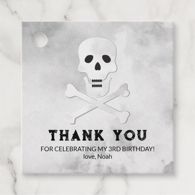 Étiquette cadeau d'anniversaire pour le crâne et l (Devant)