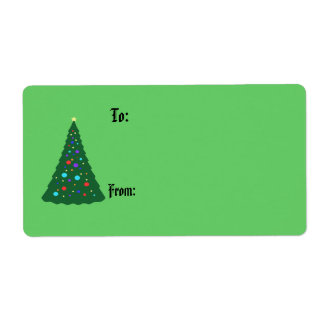 Étiquette cadeau d'arbre de Noël