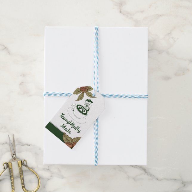 Étiquette cadeau d'art de latte de café pensé (Avec de laficelle)