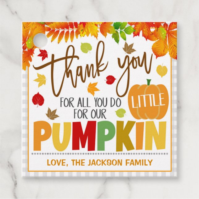 Étiquette cadeau d'automne (Devant)