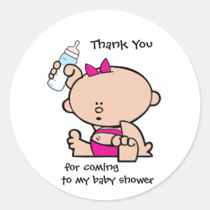 Étiquette cadeau de Baby shower fille Merci