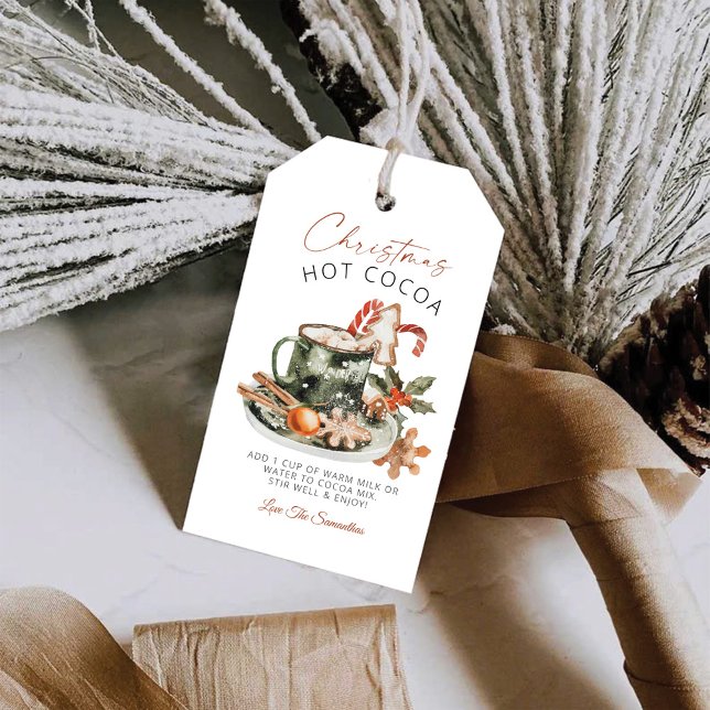Étiquette Cadeau de Chocolat Chaud de Fêtes (Créateur téléchargé)