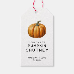 Étiquette cadeau de chutney de citrouille avec cit