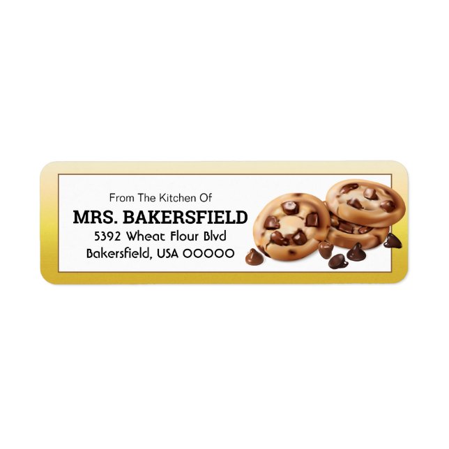Étiquette Cadeau de cuisson de biscuits aux pépites de choco (Devant)