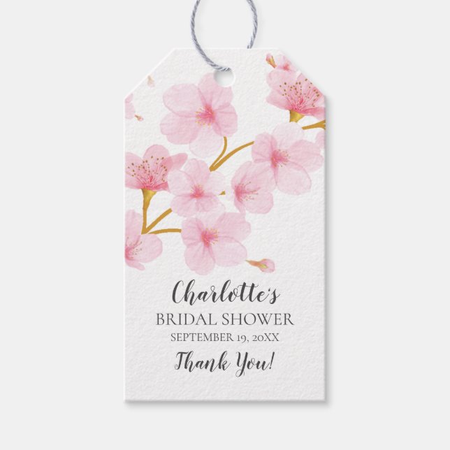 Étiquette cadeau de Fête des mariées florale Cherr (Devant)