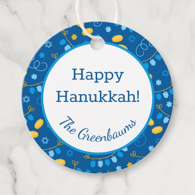 Étiquette cadeau de Hanouka (Devant)