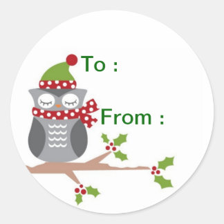 Étiquette cadeau de hibou