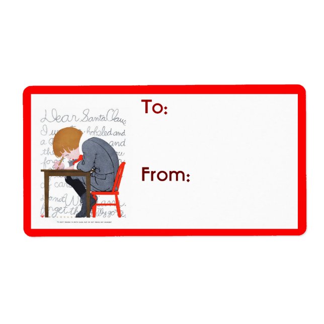 étiquette cadeau de la lettre de Noël (Devant)