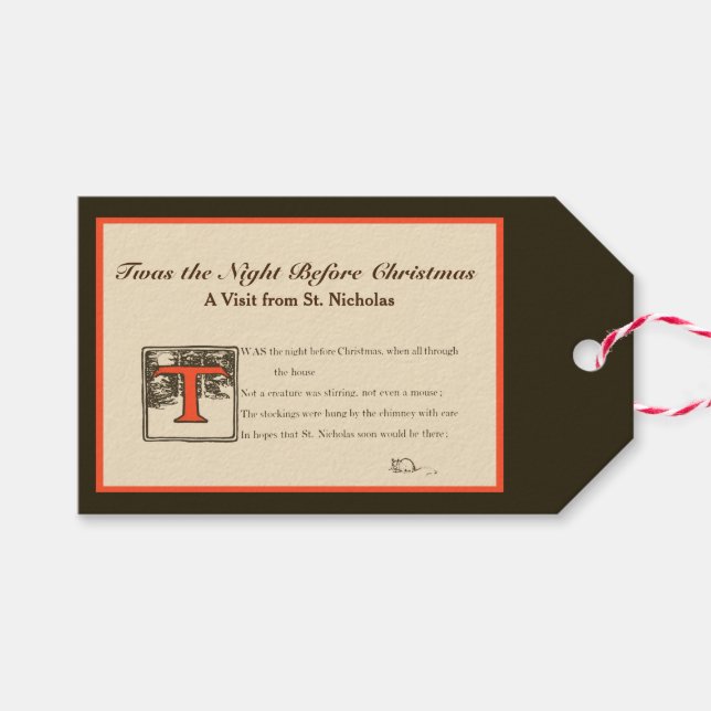 Étiquette cadeau de la nuit avant Noël (Devant (Horizontal))