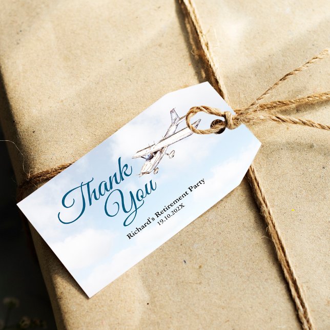 Étiquette cadeau de la partie de retraite avec con (Créateur téléchargé)