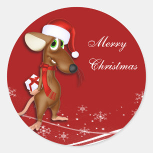Étiquette cadeau de la souris de Noël