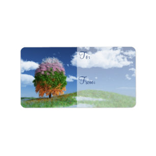 Étiquette cadeau de l'arbre de saison