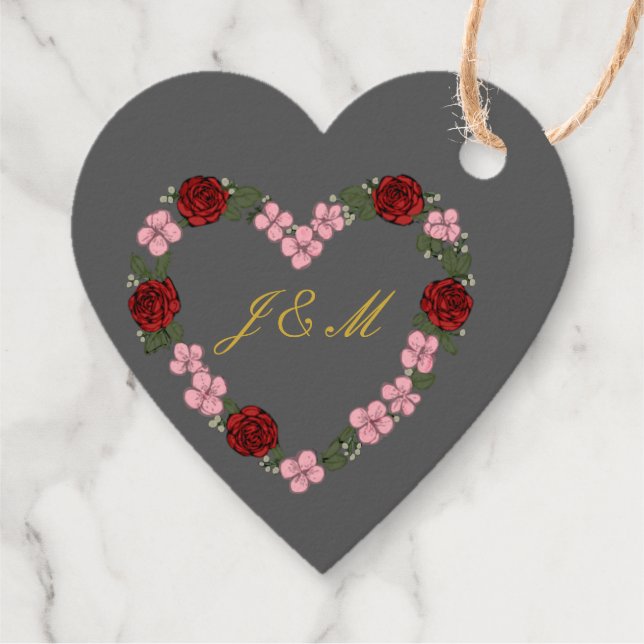 Étiquette cadeau de mariage Gris (Dos)