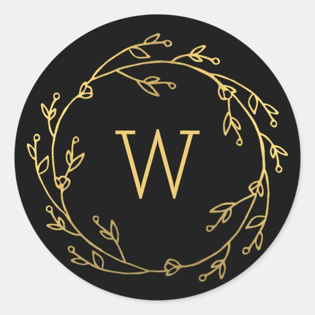 Étiquette cadeau de monogramme brillante couronne (Devant)