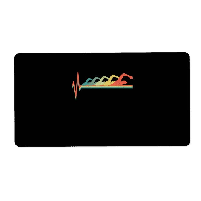 Étiquette Cadeau de natation Heartbeat Premium (Devant)