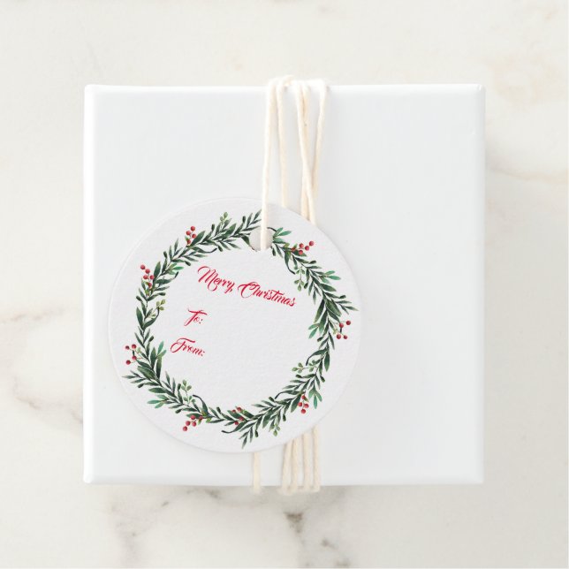 Étiquette cadeau de Noël (En situation)