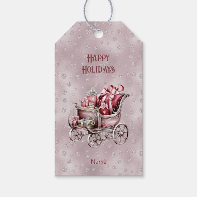 Étiquette cadeau de Noël avec cadeau de Noël (Devant)