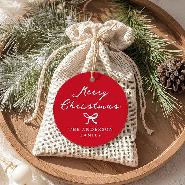 Étiquette cadeau de Noël avec nœud papillon dessin (Créateur téléchargé)