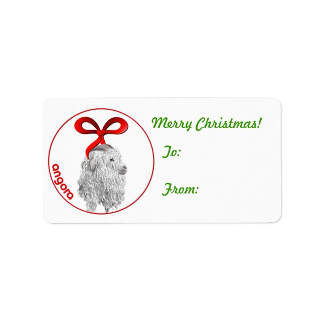 Étiquette cadeau de Noël de chèvre Angora (Devant)