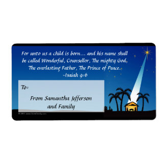Étiquette cadeau de Noël de la Bible chrétienne pe