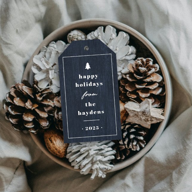 Étiquette cadeau de Noël en bois de style rustique (Créateur téléchargé)