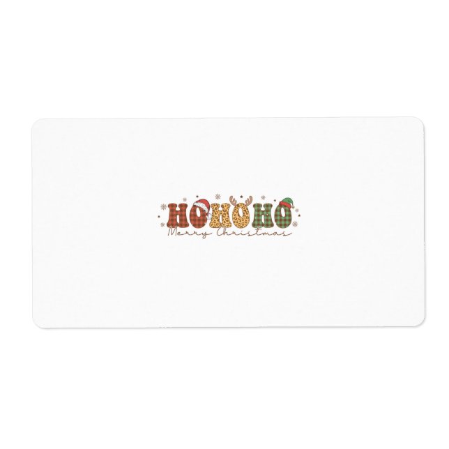 Étiquette Cadeau de Noël Ho Ho Joyeux Noël (Devant)