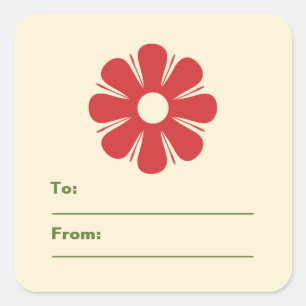 Étiquette cadeau de Noël minimaliste rétro