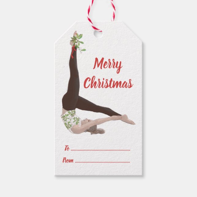 Étiquette cadeau de Noël Pilates (Devant)