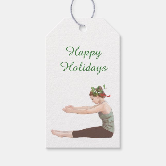 Étiquette cadeau de Noël Pilates Étiquette épine (Devant)