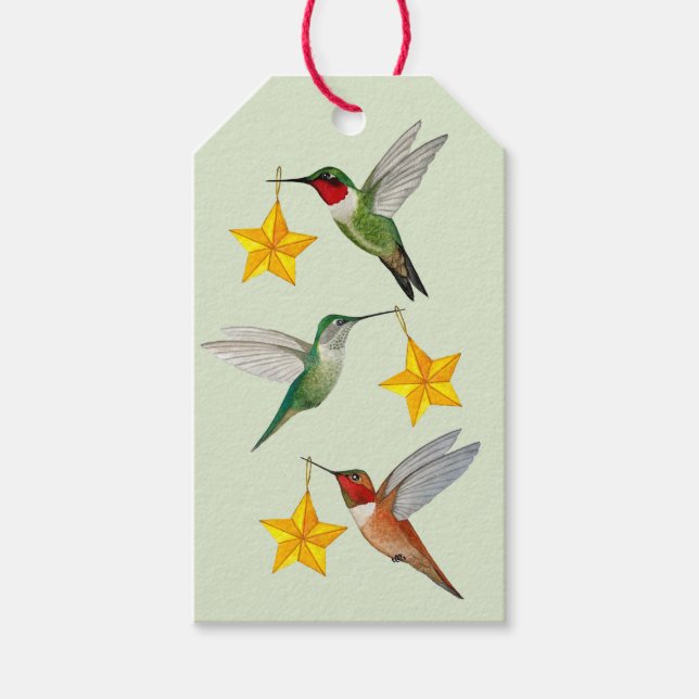 Étiquette cadeau de Noël pour colibris d'Amérique  (Devant)