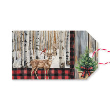 Étiquette cadeau de paysage de vacances d'hiver Ca