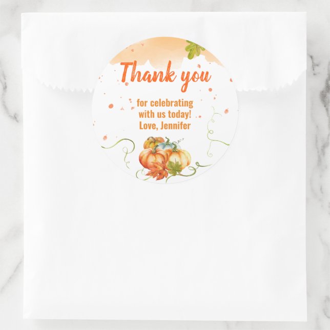 Étiquette cadeau de récolte de citrouilles d'autom (Sac)