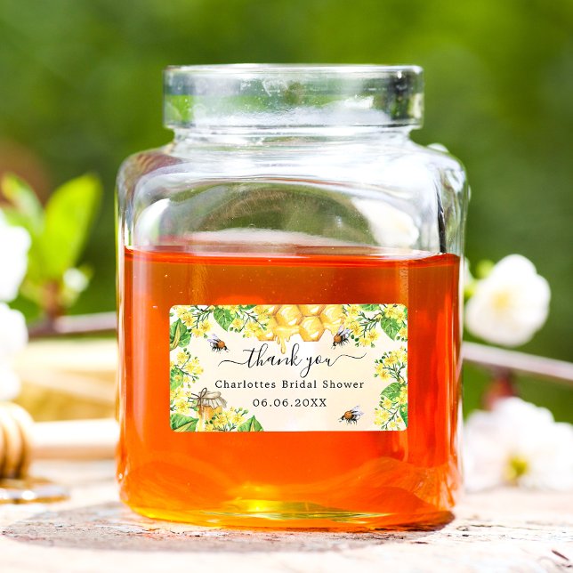 Étiquette Cadeau de remerciement floral jaune pour la fête d (Créateur téléchargé)