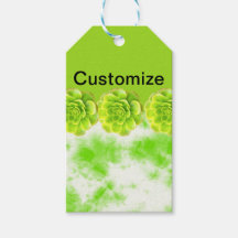 Étiquette Cadeau de Succulente Vert Citron