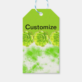 Étiquette Cadeau de Succulente Vert Citron