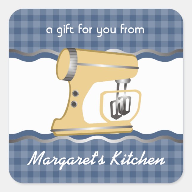 Étiquette cadeau de table retro couleur personnali (Devant)