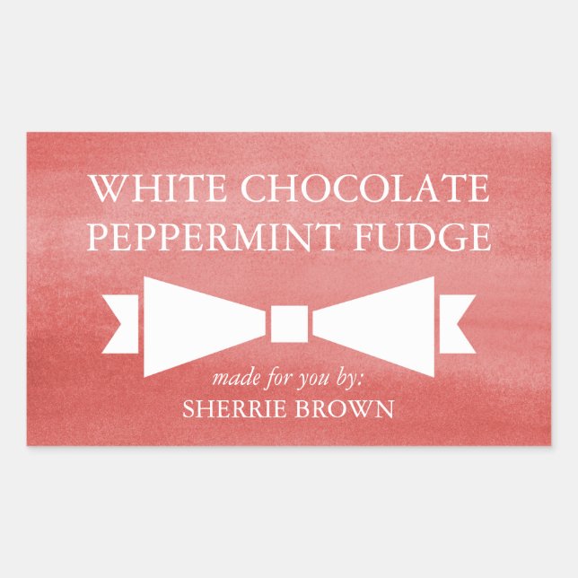 Étiquette cadeau de vacances Red Watercolor (Devant)