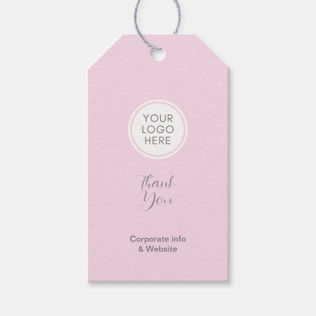 Étiquette cadeau d'entreprise rose (Devant)