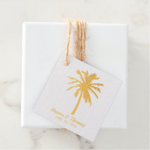Étiquette-cadeau Destination Palm Tree Silhouette