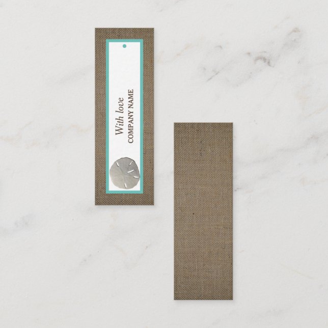 Étiquette Cadeau Dollar de Sable & Burlap (Devant / Derrière)