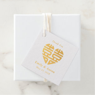Étiquette-cadeau Double Happiness FOIL Chinese Wedding Favor Tags