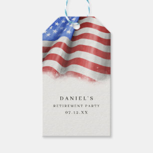 Étiquette cadeau drapeau américain