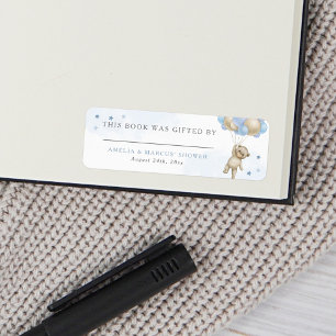 Étiquette Cadeau du livre bleu de Teddy Bear