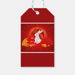Étiquette cadeau du Nouvel An chinois Lapin